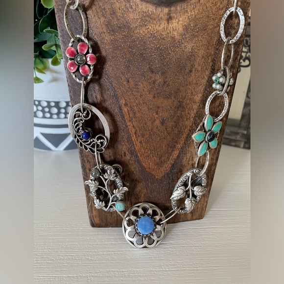 New OLLIPOP GREEN Blue TURQUOISE COLOR MULTI NATURAL STONES NECKLACE - Picture 6 of 6